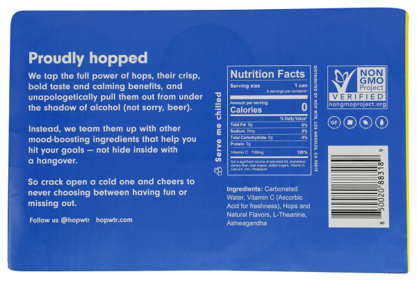 slide 3 of 4, Hop Wtr Hop Water Sparkling Classic, 6 ct; 12 oz