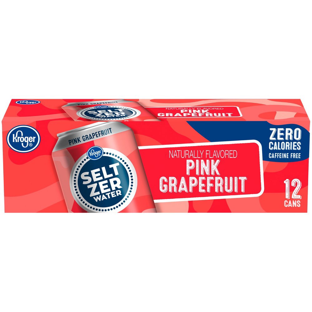 slide 2 of 3, Kroger Pink Grapefruit Seltzer Water, 12 ct; 12 fl oz