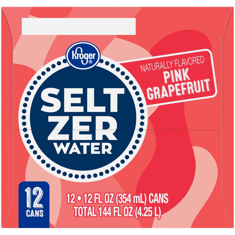 slide 3 of 3, Kroger Pink Grapefruit Seltzer Water, 12 ct; 12 fl oz