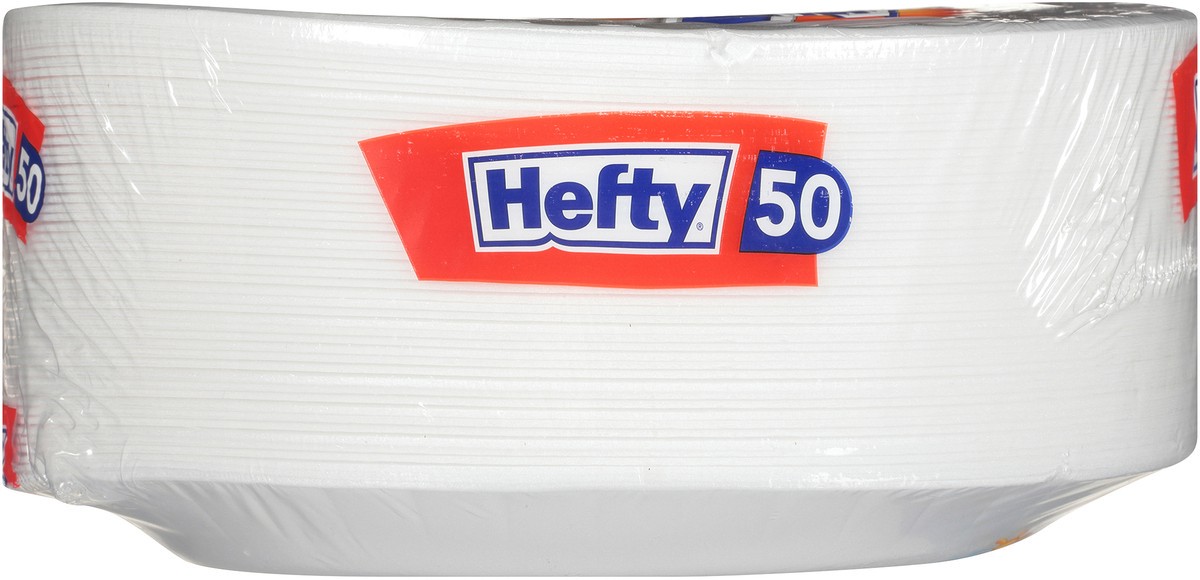 slide 7 of 7, Hefty Everyday Soak-Proof Foam Plates, White, 8.875 Inch, 50 Count, 0.48 lb