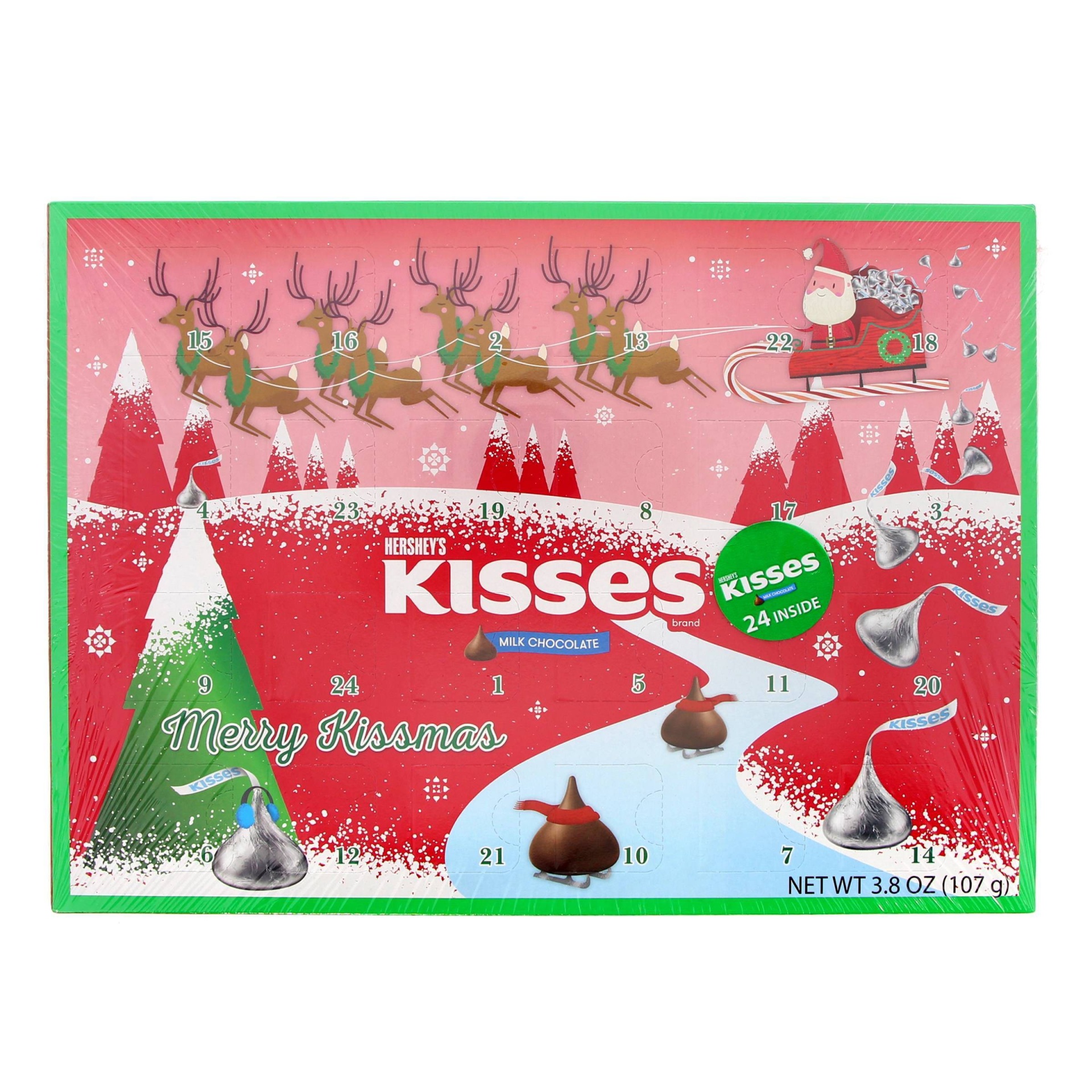 slide 1 of 1, Hershey's Kisses Milk Chocolate Advent Calendar, 3.8 oz