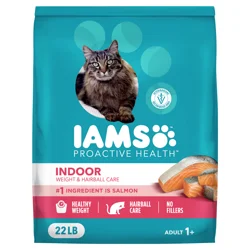 Proactive Health Adult Indoor Weight & Hairball Care Dry Cat Food with Salmon, 22 lb. Bag
