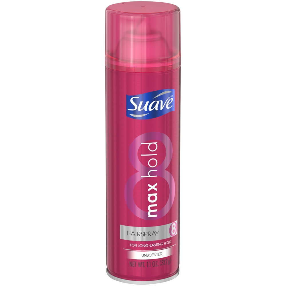 slide 2 of 4, Suave Max Hold Unscented Hairspray, 11 oz