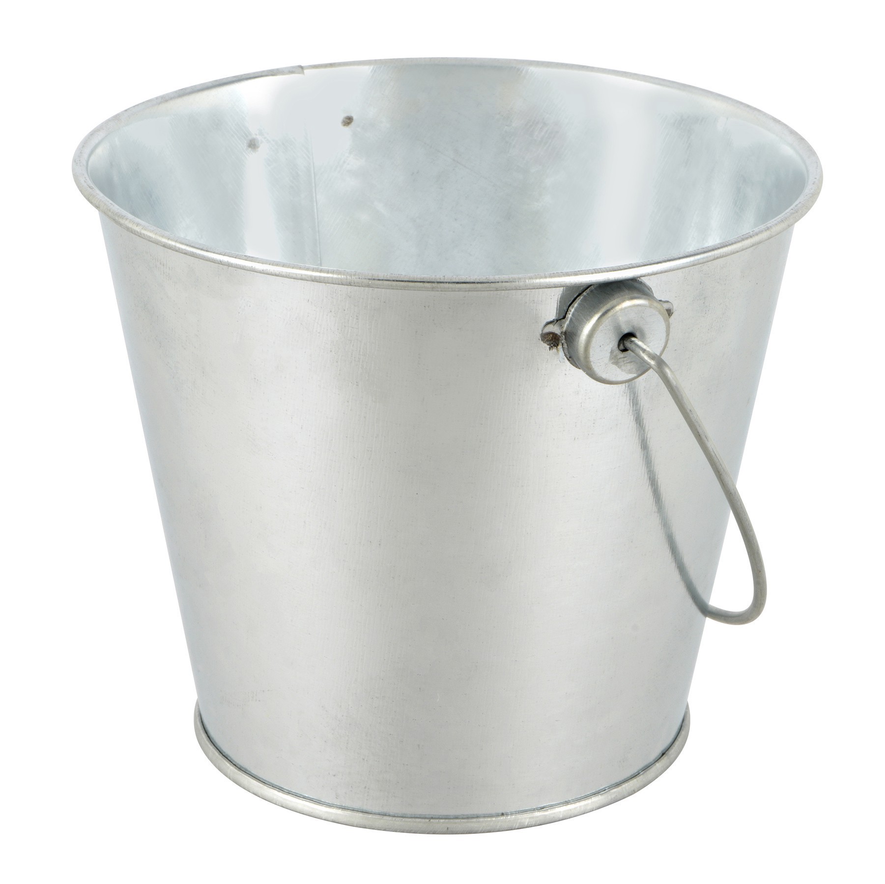 slide 2 of 2, 4" Silver Round Metal Bucket By Celebrate It, 5 in x 5 in x 4 in
