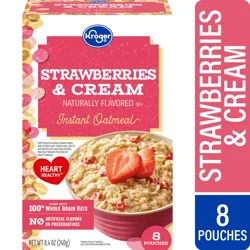 Kroger Strawberries & Cream Instant Oatmeal Pouches