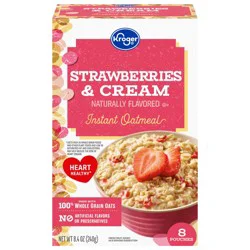 Kroger Strawberries & Cream Instant Oatmeal Pouches