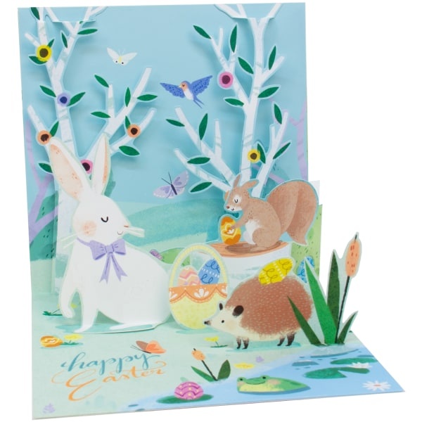 slide 1 of 1, Up With Paper Easter Pop-Up Greeting Card With Envelope, 5-1/4'' X 5-1/4'', Easter Meadow, 1 ct