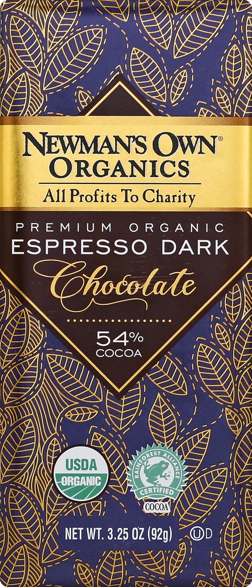 slide 5 of 6, Newman's Own Espresso Dark Chocolate Bar, 3.25 oz