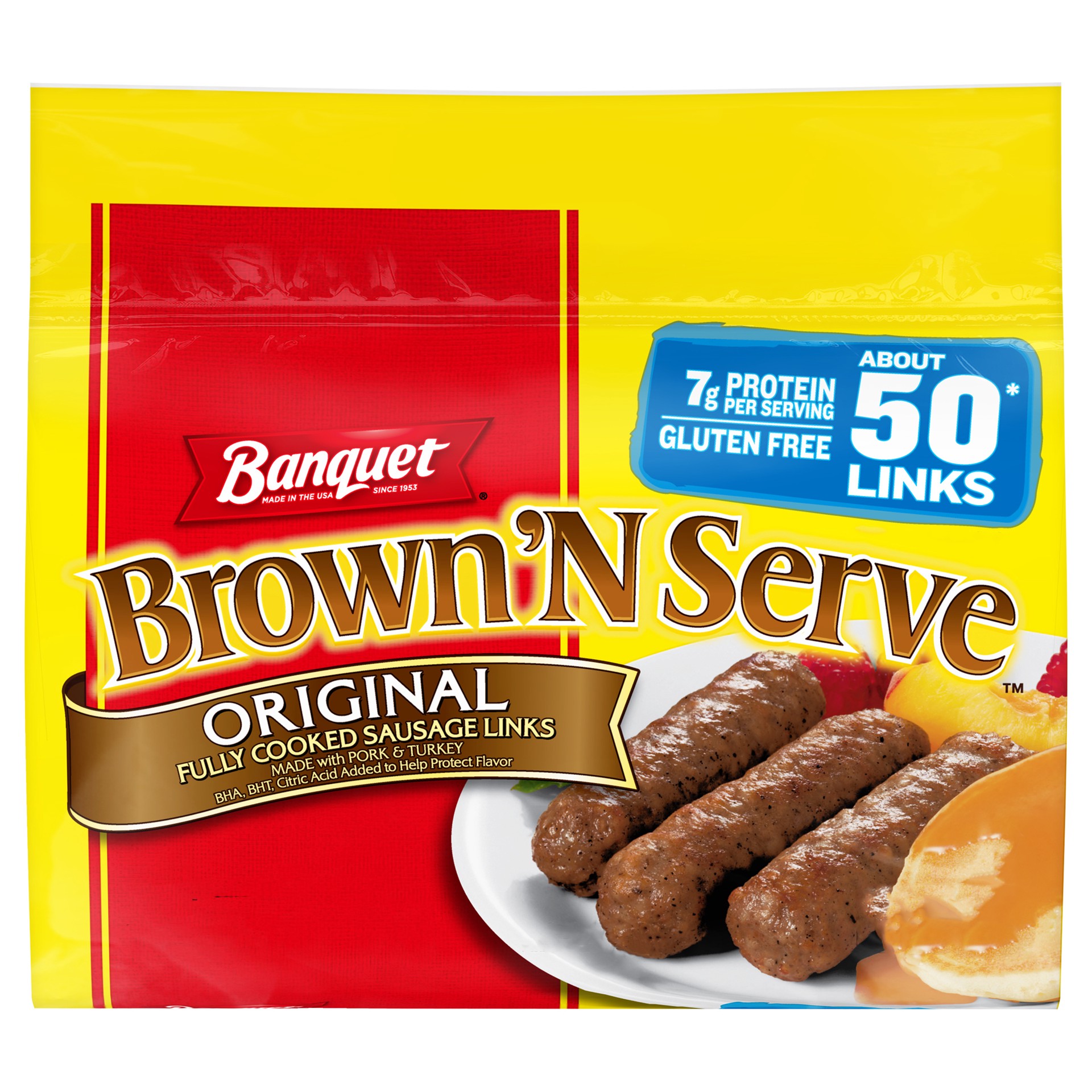 slide 1 of 5, Banquet Brown 'N Serve Original Sausage Links 2 lb, 2 lb