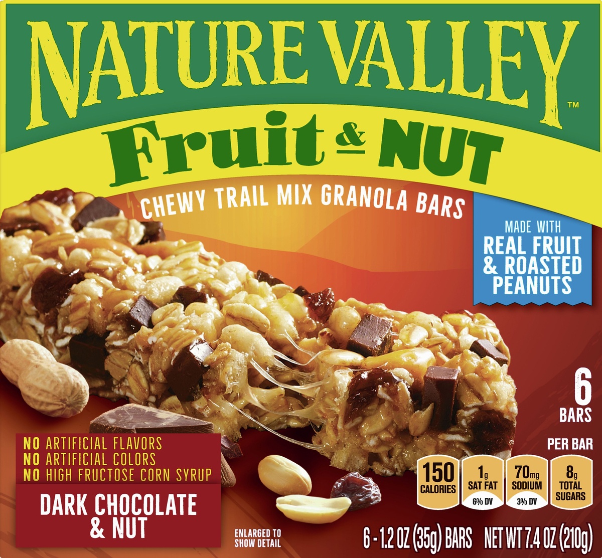 Nature Valley Chewy Trail Mix Dark Chocolate & Nut Bars 6 Ct; 1.2 Oz 