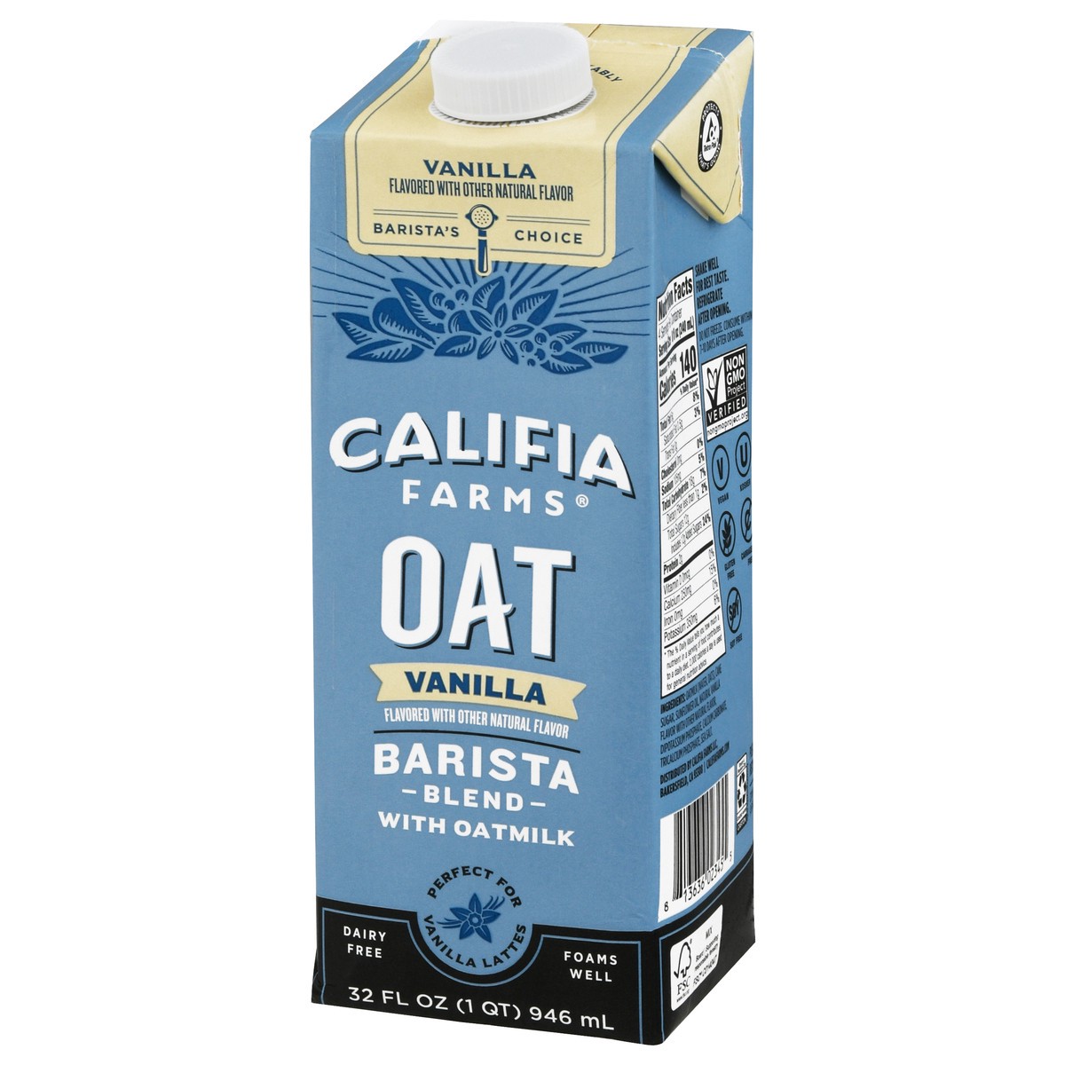 slide 4 of 9, Califia Farms Oat Vanilla Barista Blend with Oatmilk 32 fl oz, 32 fl oz