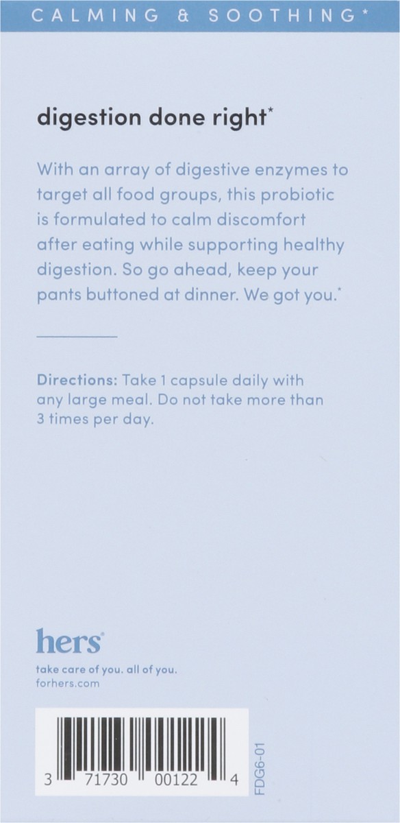 slide 4 of 13, Hers Digest Debloat Probiotic 60 Capsules, 30 ct