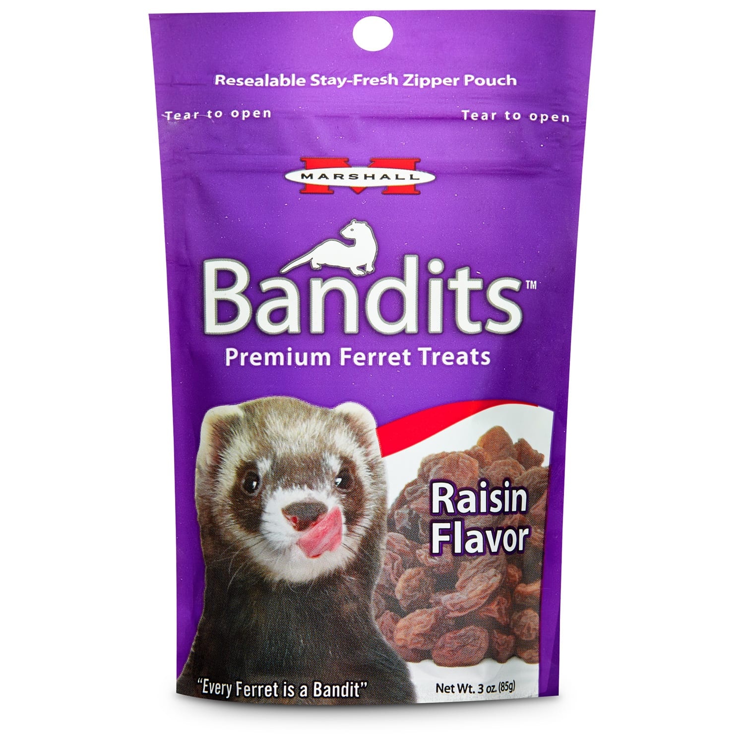 slide 1 of 1, Marshall Pet Products Bandits Premium Raisin Ferret Treats, 3 oz