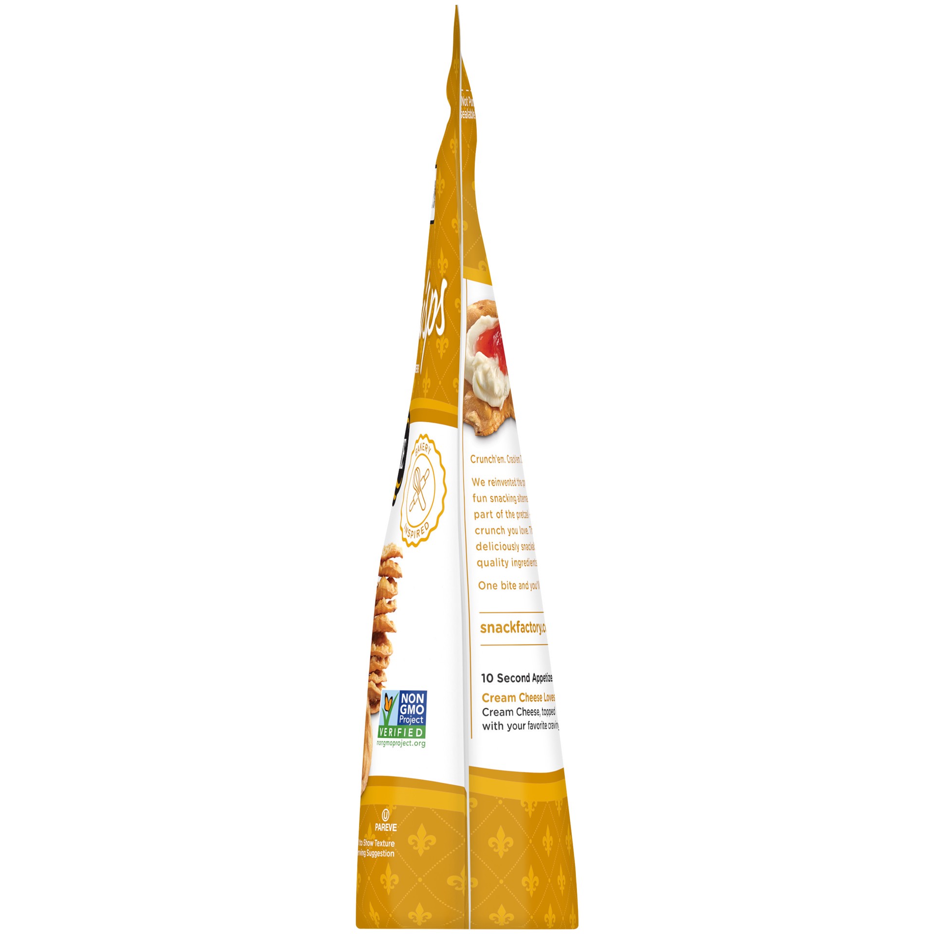 slide 3 of 6, Snack Factory Brioche Pretzel Crackers, 7.200 oz