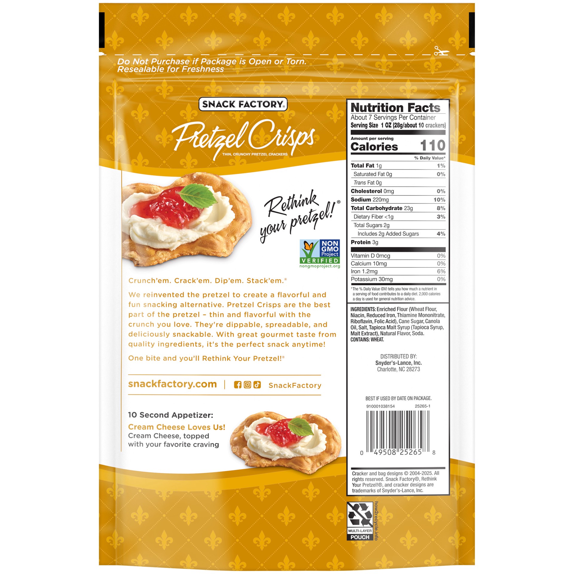 slide 5 of 6, Snack Factory Brioche Pretzel Crackers, 7.200 oz