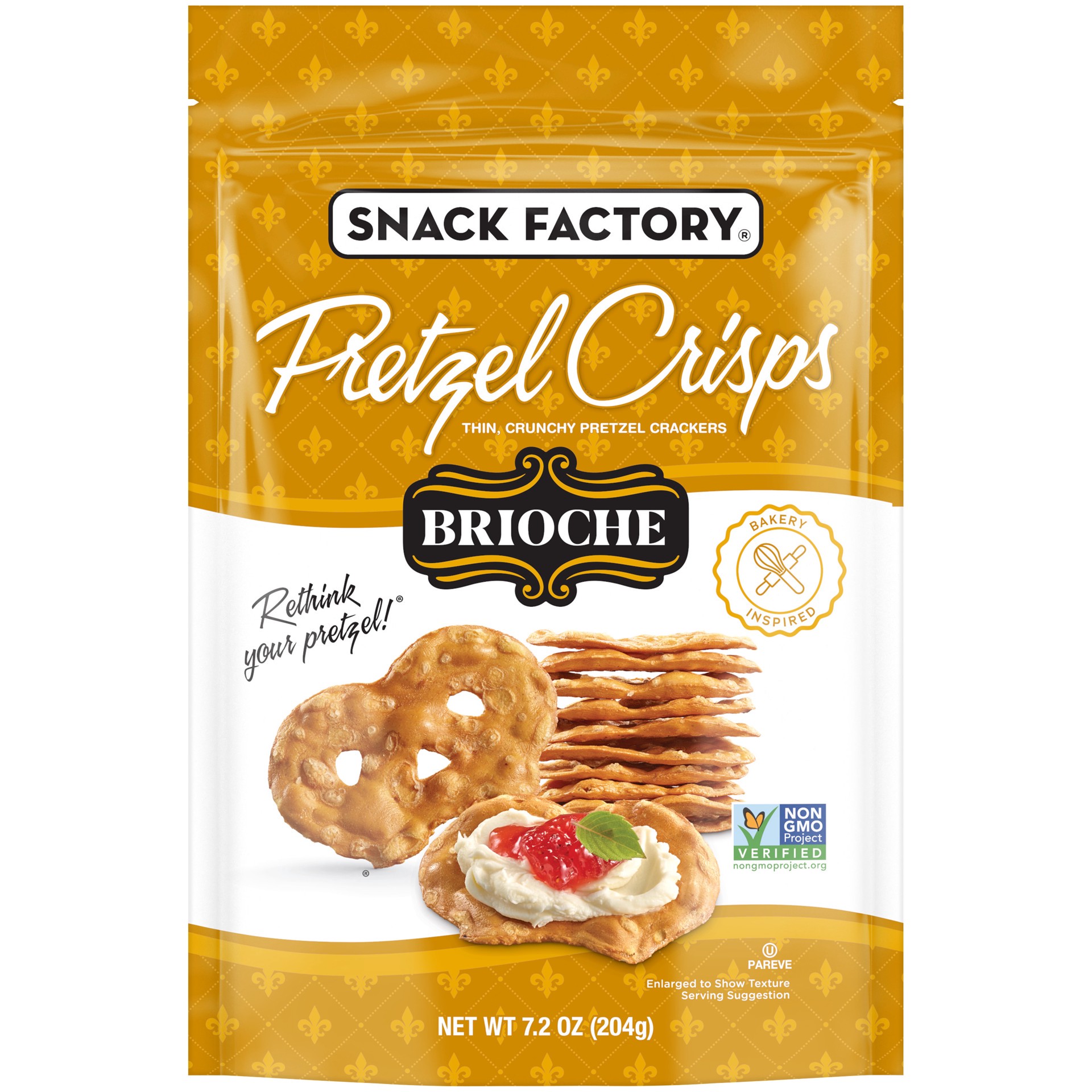 slide 1 of 6, Snack Factory Brioche Pretzel Crackers, 7.200 oz