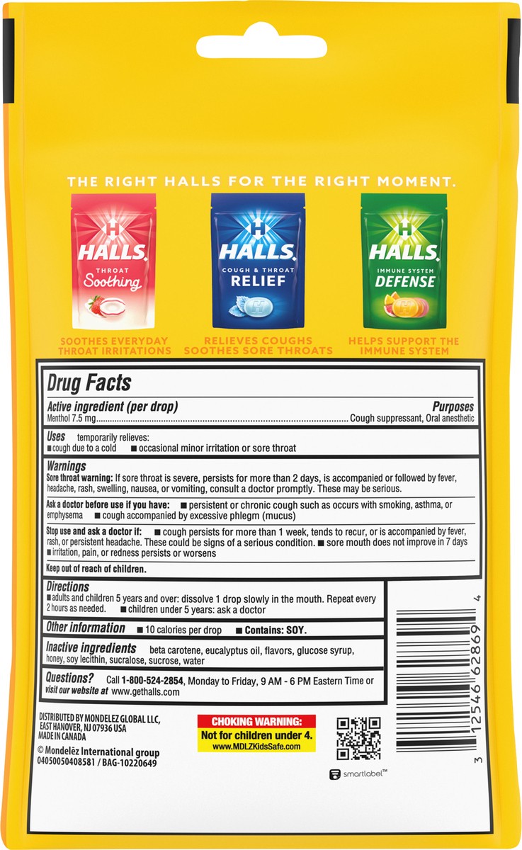 slide 5 of 9, HALLS Relief Honey Lemon Cough Drops, 30 Drops, 30 ct