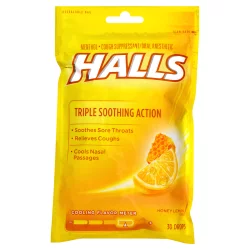 Halls Cough Suppressant/Oral Anesthetic Menthol Honey Lemon Flavor