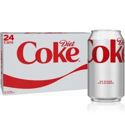 Diet Coke Diet Soda Soft Drink, 12 fl oz Cans, 24 Pack