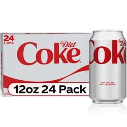 Diet Coke Diet Soda Soft Drink, 12 fl oz Cans, 24 Pack