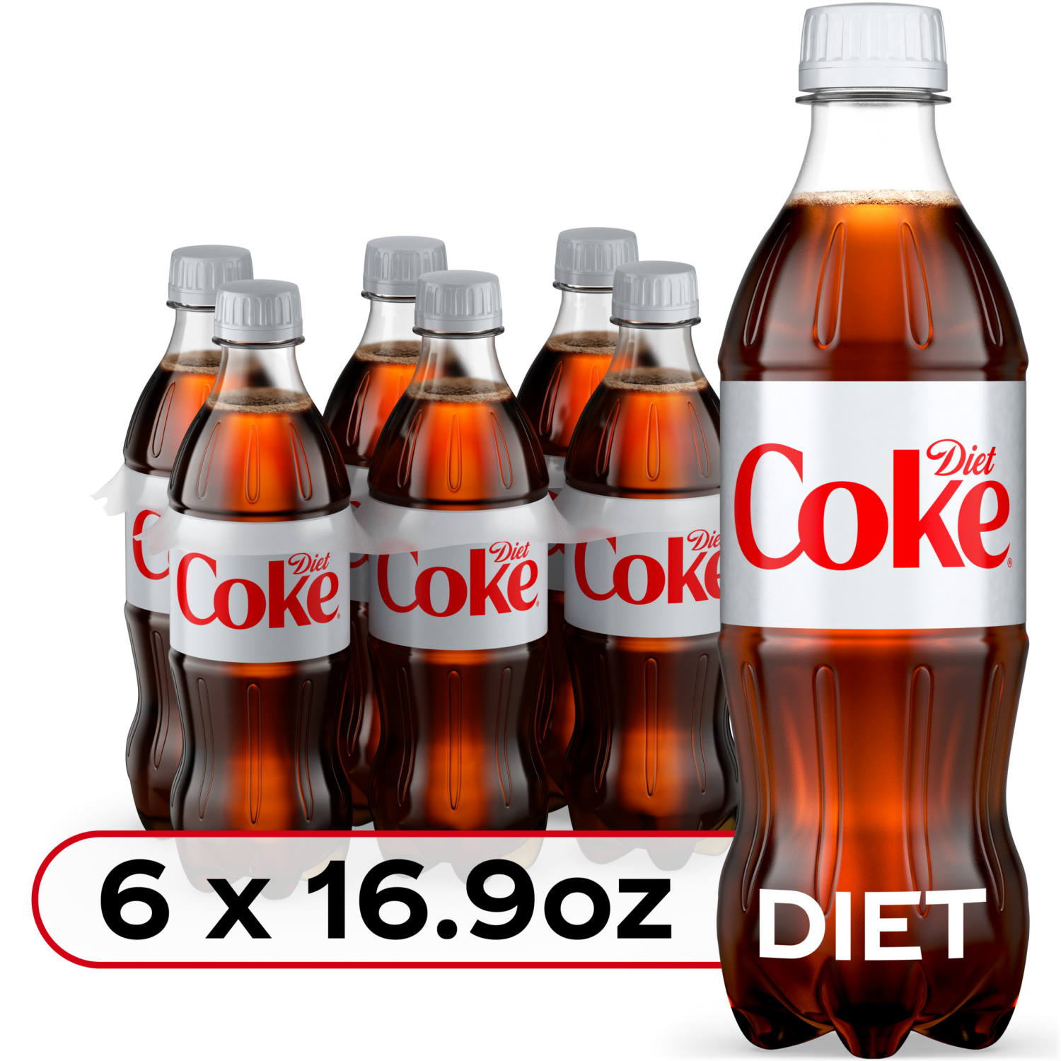 slide 1 of 6, Diet Coke Diet Cola, 6 ct; 16.9 fl oz