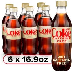 Diet Coke Caffeine Free Soda Soft Drink, 16.9 fl oz, 6 Pack