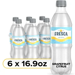 Fresca Grapefruit Citrus Sparkling Soda Water Bottles, 16.9 fl oz, 6 Pack