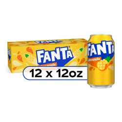 Fanta Pineapple Soda Fridge Pack Cans, 12 fl oz, 12 Pack