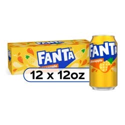 Fanta Pineapple Soda Fridge Pack Cans, 12 fl oz, 12 Pack