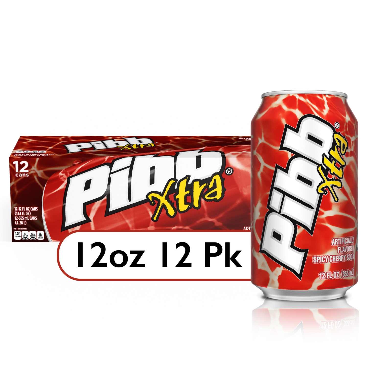 slide 1 of 7, Pibb Xtra Fridge Pack Cans, 12 fl oz, 12 Pack, 12 ct; 12 oz