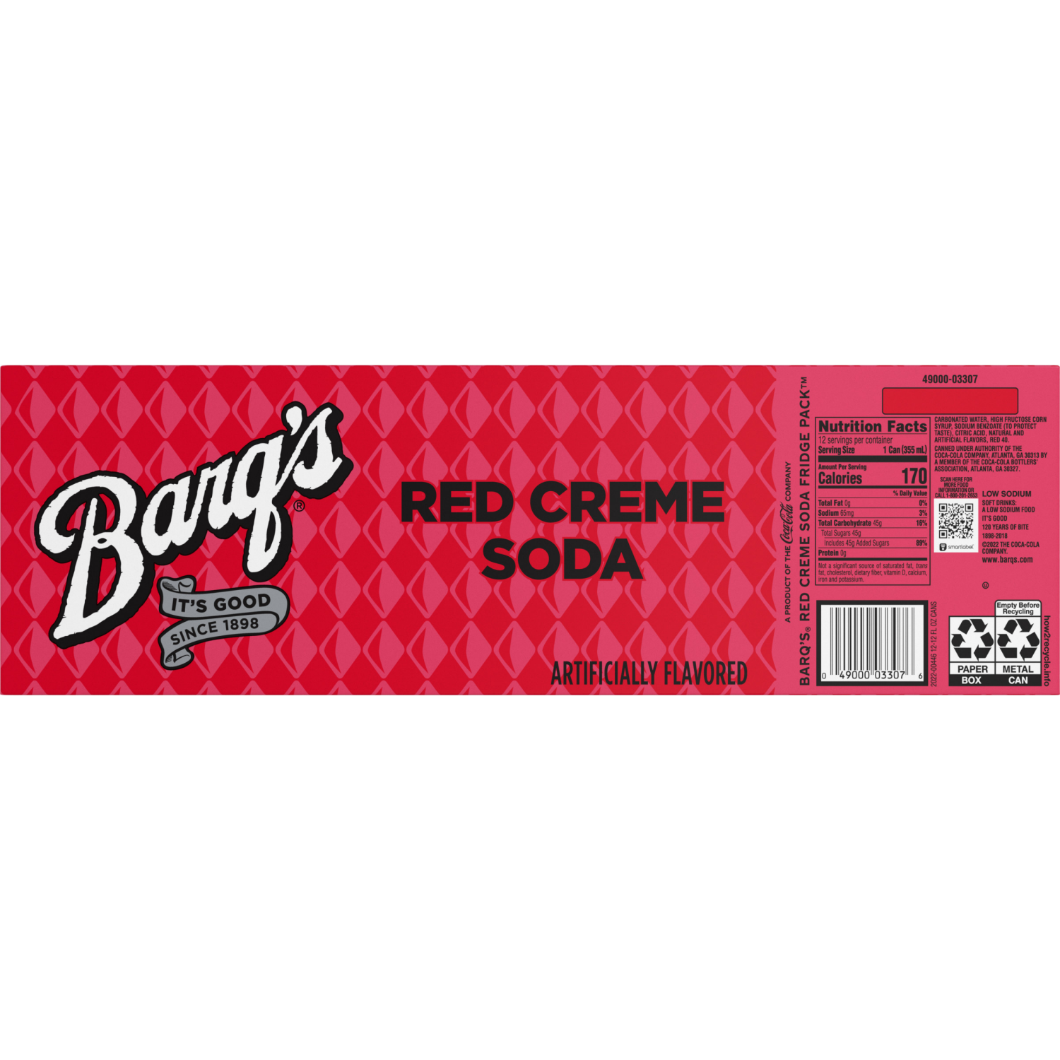 slide 3 of 5, Barq's Red Creme Soda Soft Drink, 12 fl oz, 12 Pack, 12 ct; 12 fl oz