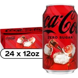 Coca-Cola Zero Sugar Soda Soft Drink, 12 fl oz Cans, 24 Pack
