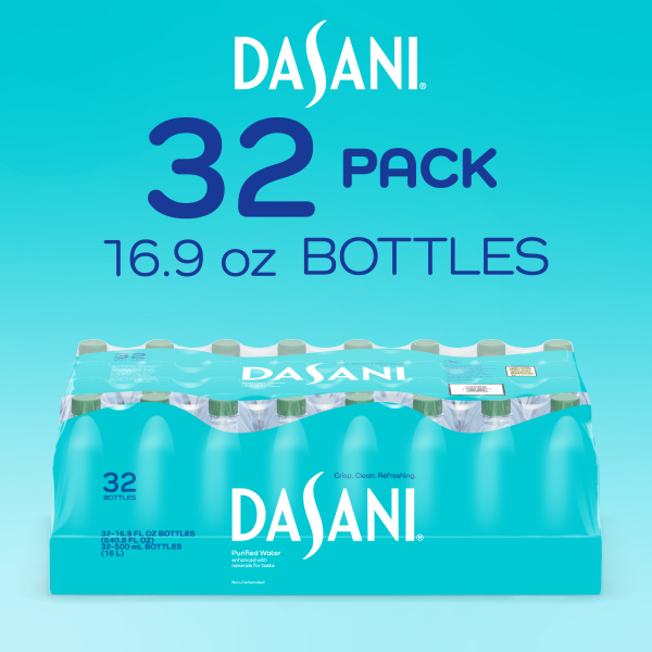 slide 17 of 25, DASANI Purified Water Bottles Enhanced with Minerals, 16.9 fl oz, 32 Pack, 32 ct