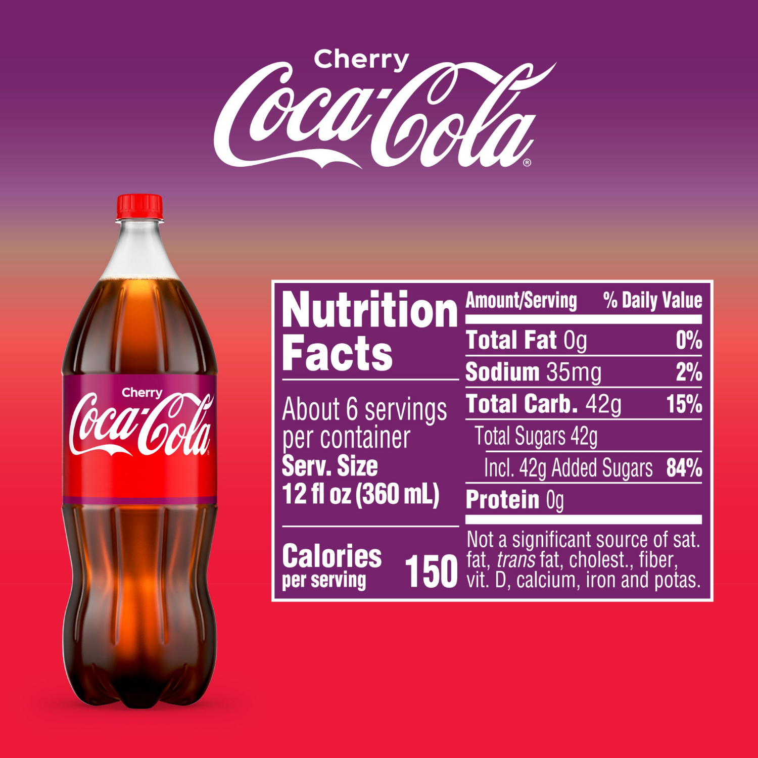 slide 4 of 6, Coca-Cola Cherry Cola - 2 liter, 2 liter