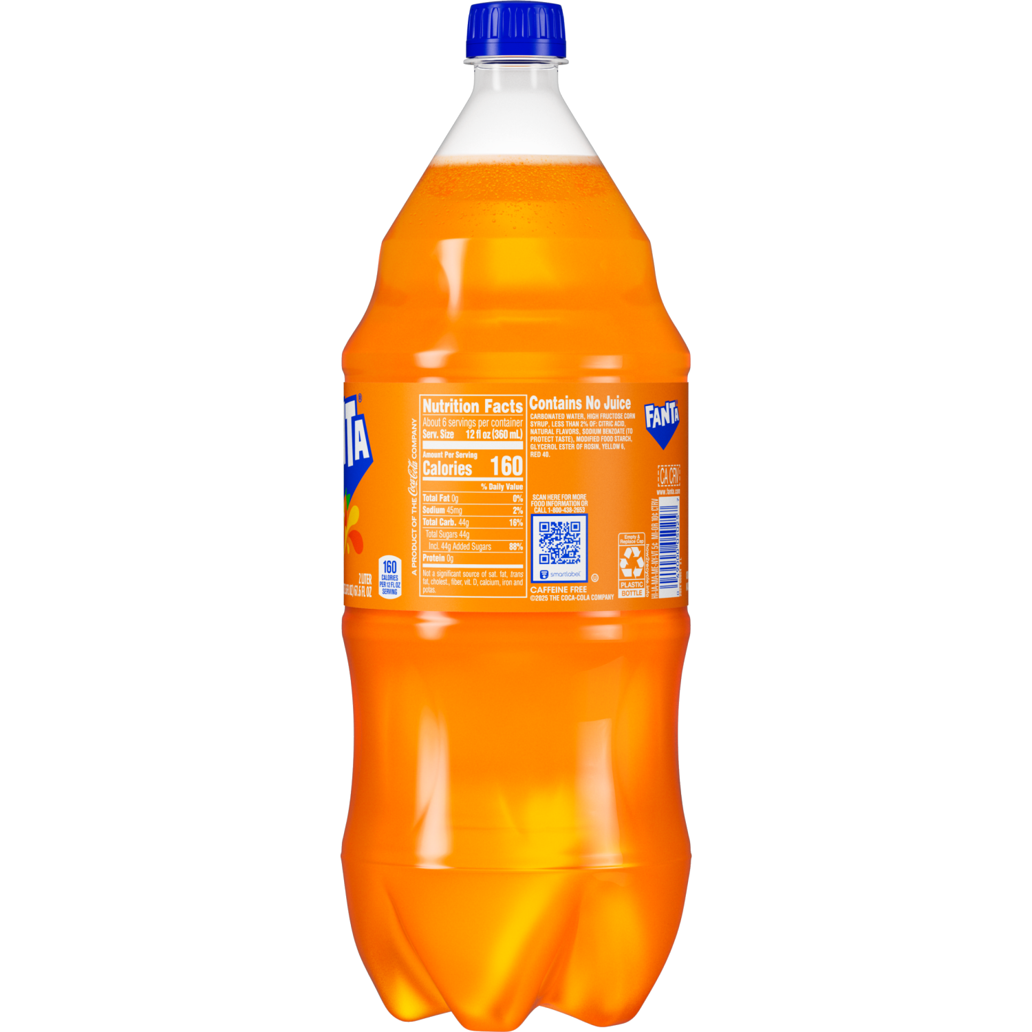 slide 2 of 7, Fanta Orange Soda Bottle, 2 Liters, 2 liter