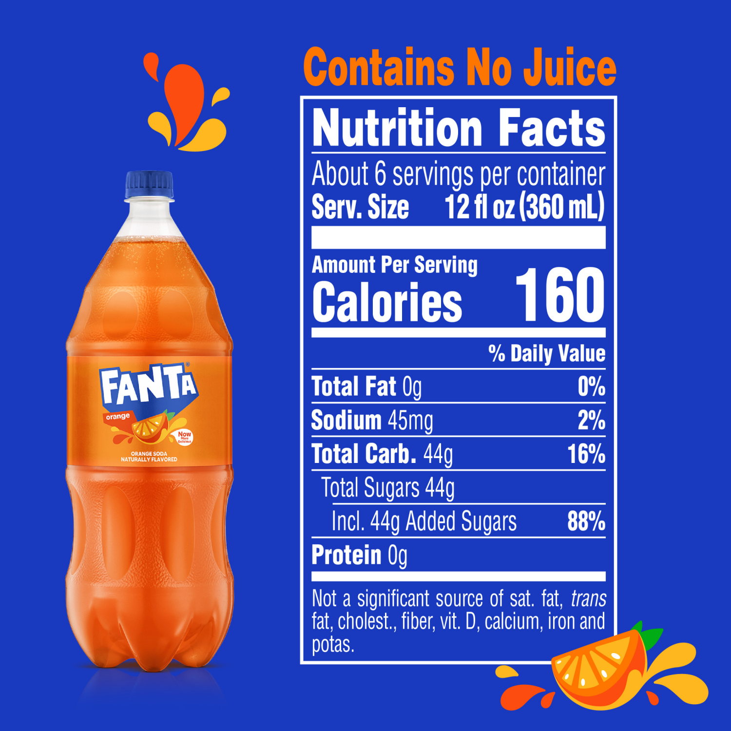 slide 3 of 7, Fanta Orange Soda Bottle, 2 Liters, 2 liter
