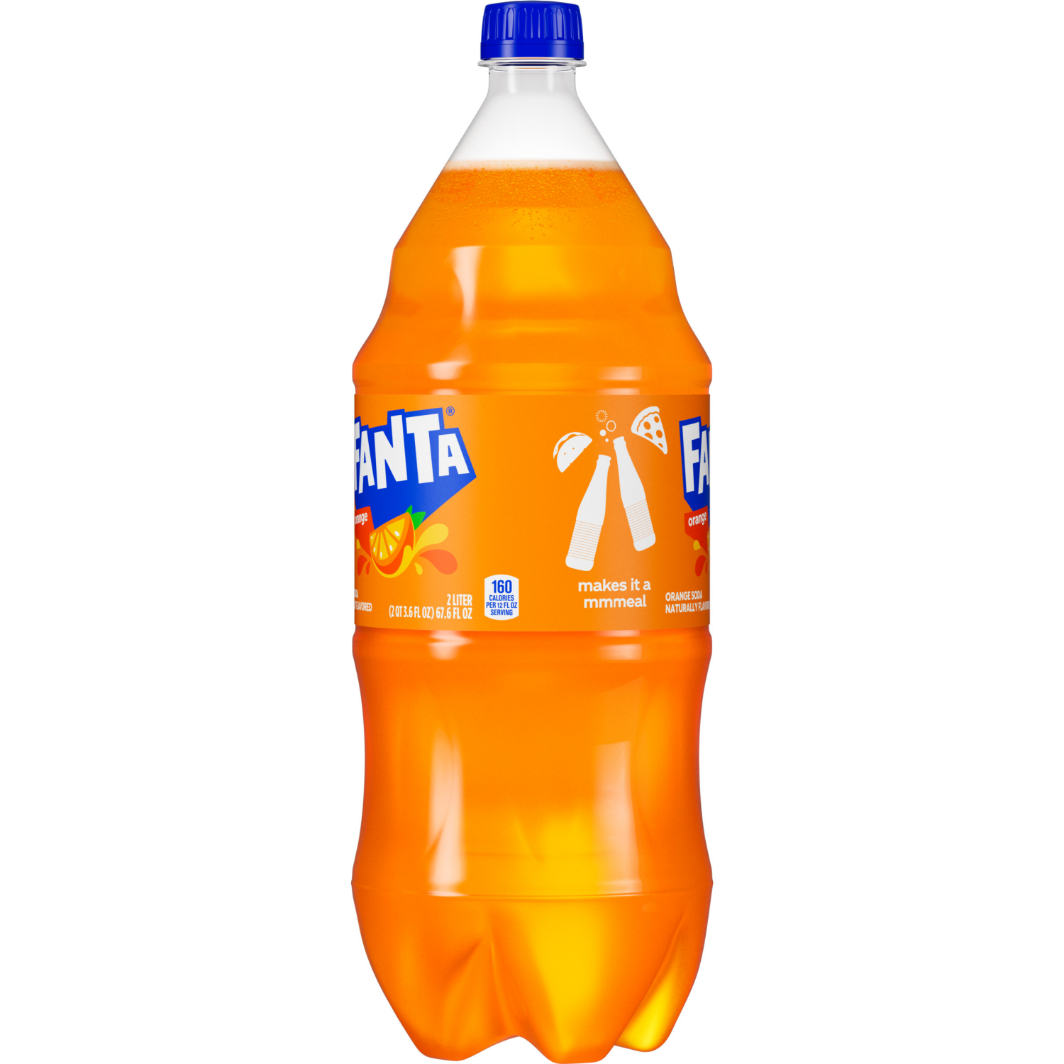 slide 5 of 7, Fanta Orange Soda Bottle, 2 Liters, 2 liter
