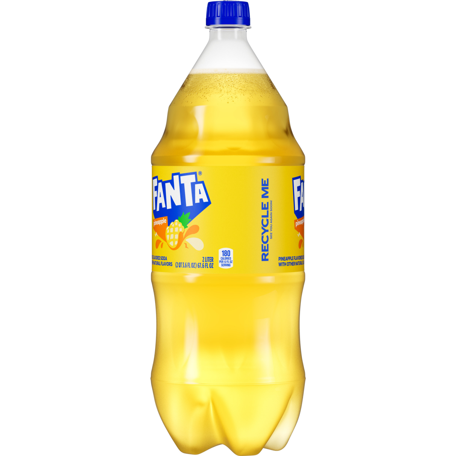 slide 7 of 7, Fanta Pineapple Soda Bottle, 2 Liters, 2 liter