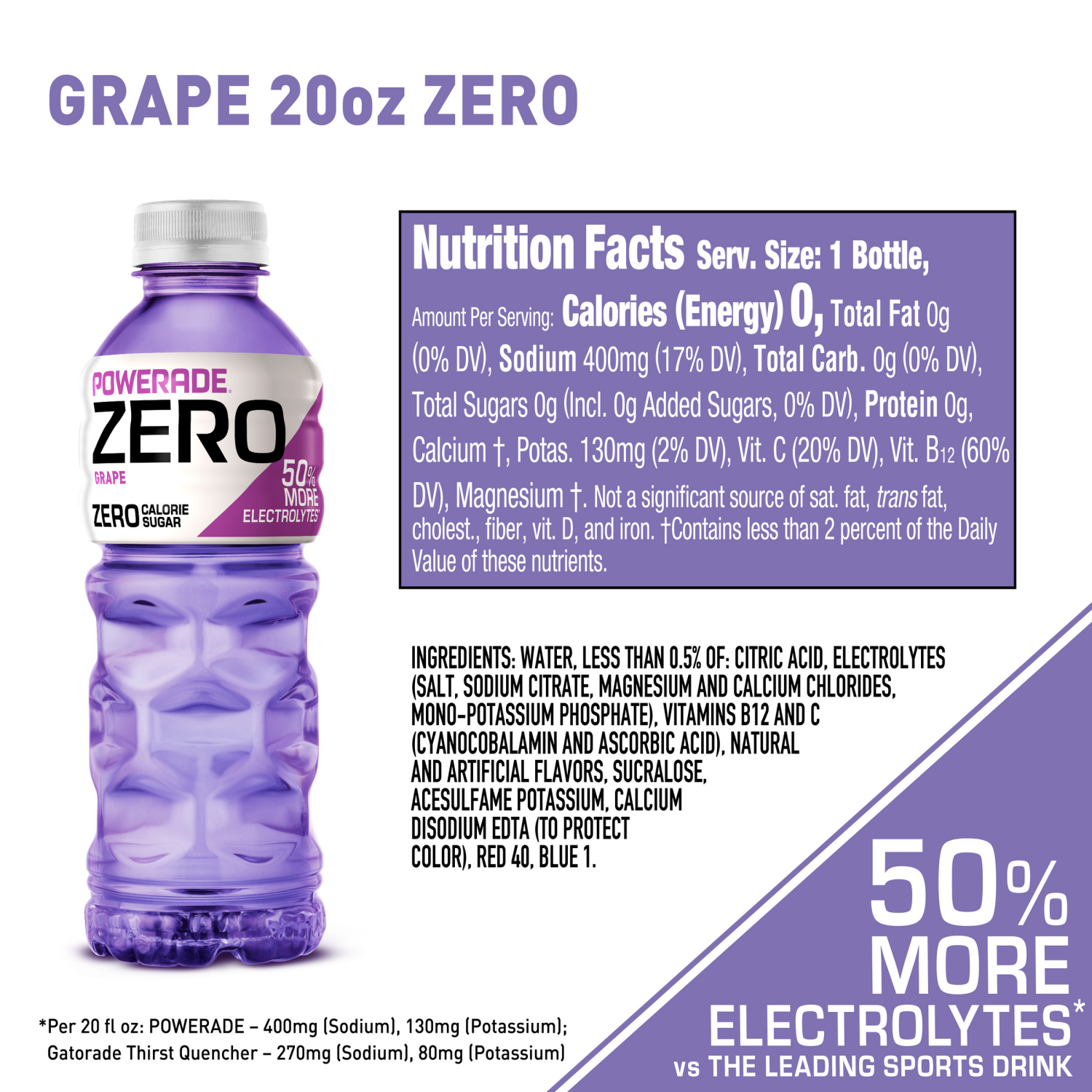 slide 5 of 7, Powerade Zero Calorie Sports Drink, 8 ct