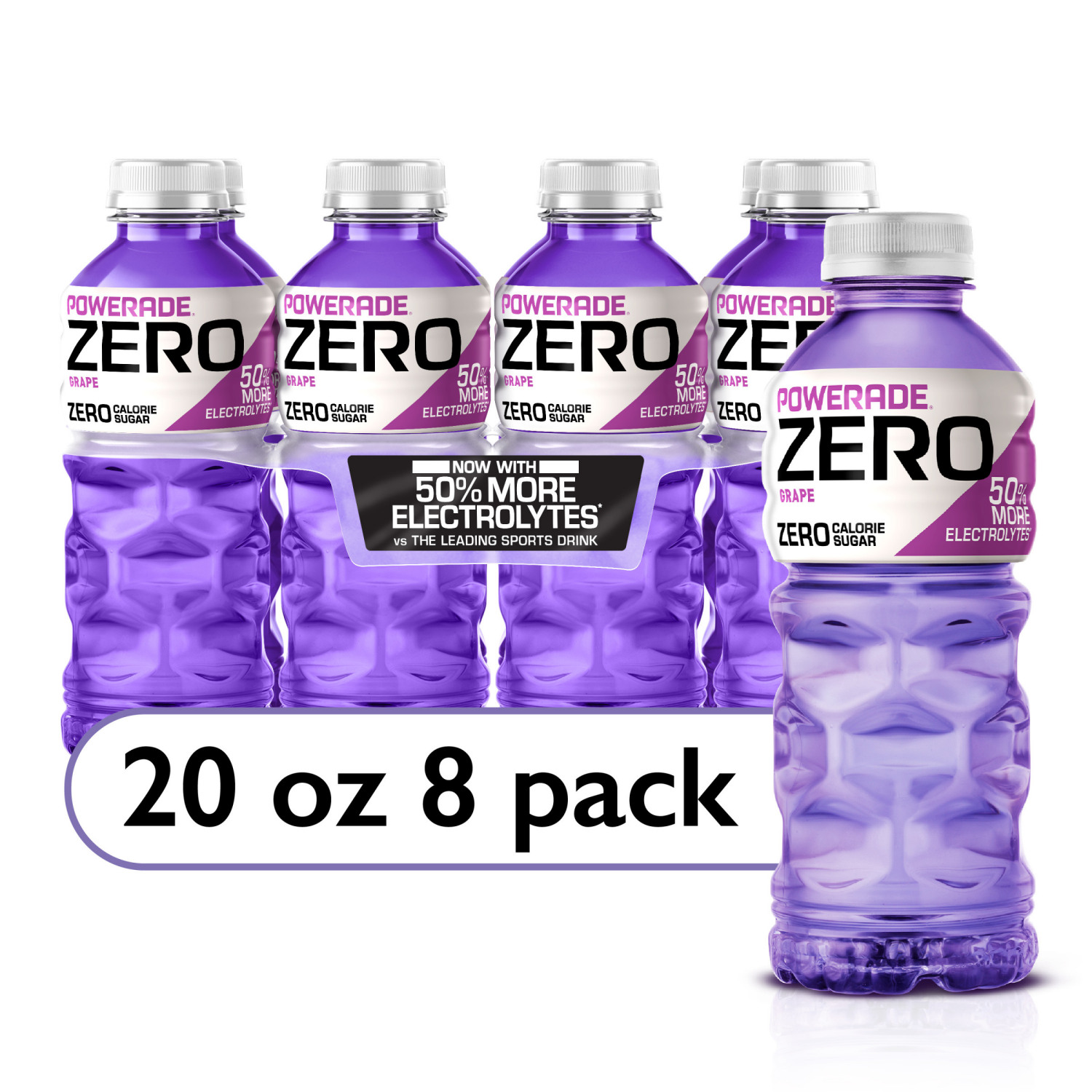 slide 1 of 7, Powerade Zero Calorie Sports Drink, 8 ct