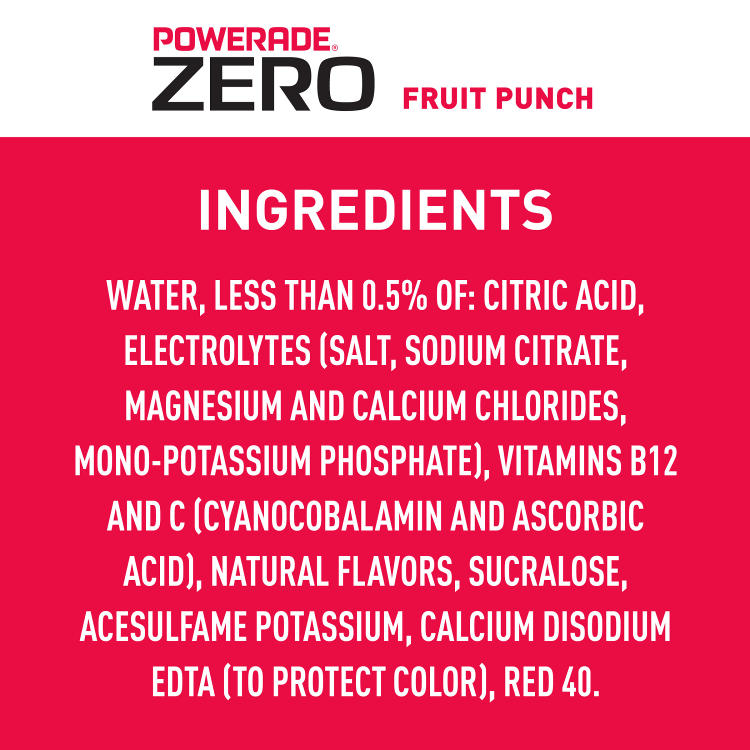 slide 3 of 8, POWERADE Zero Fruit Punch Bottles- 8 ct, 8 ct; 20 fl oz