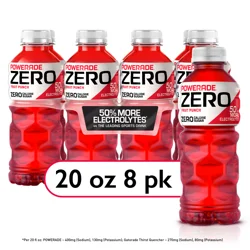 POWERADE Zero Fruit Punch Bottles- 8 ct