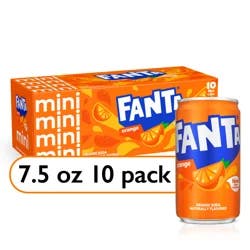 Fanta Orange Soda Fridge Pack Cans, 7.5 fl oz, 10 Pack