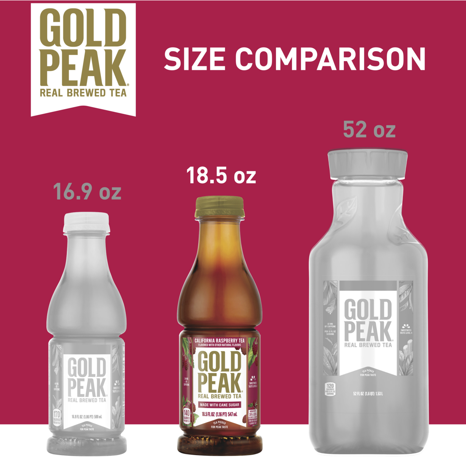 slide 3 of 8, Gold Peak California Raspberry Tea Bottle, 18.5 fl oz, 18.5 fl oz