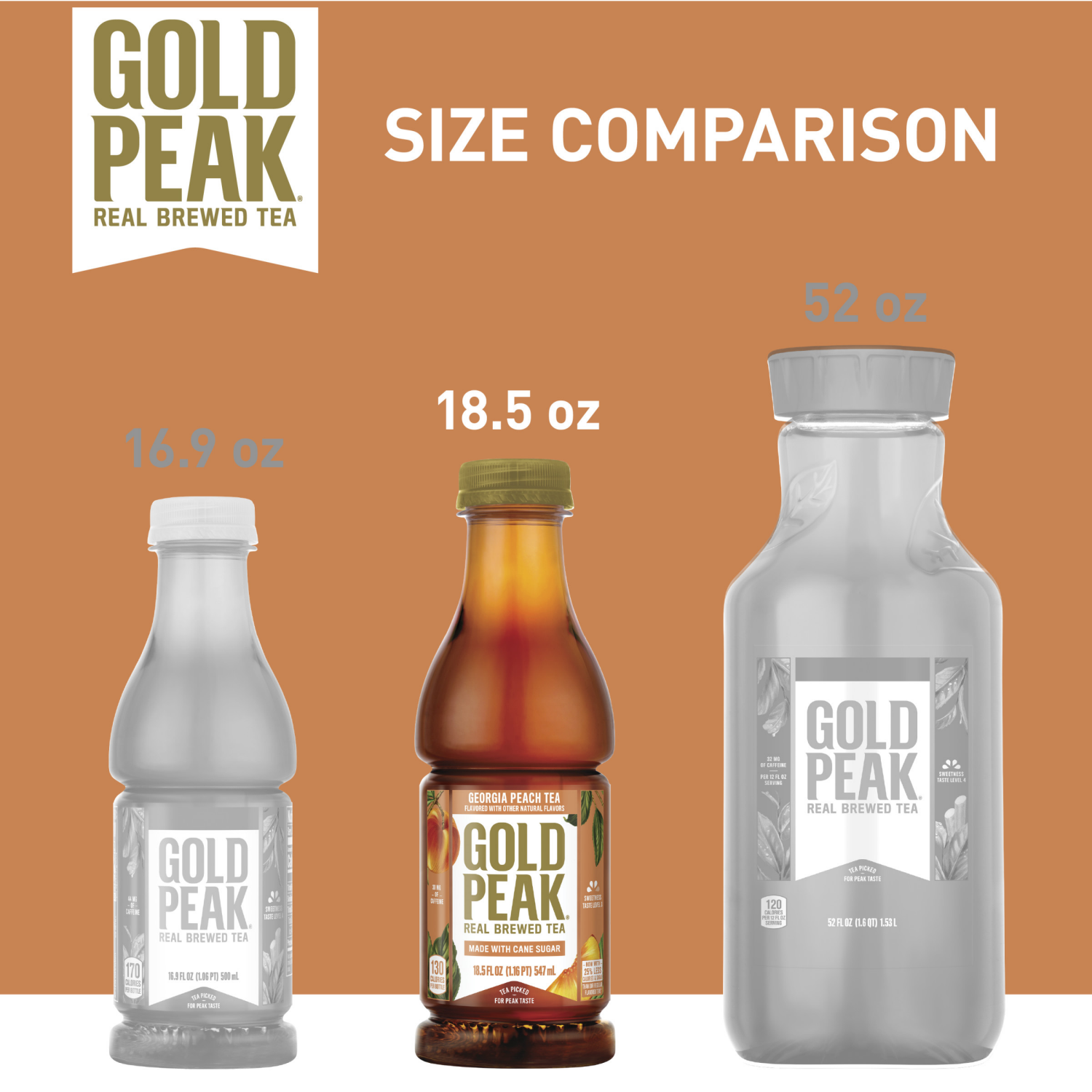 slide 8 of 8, Gold Peak Georgia Peach Tea Bottle, 18.5 fl oz, 18.5 fl oz