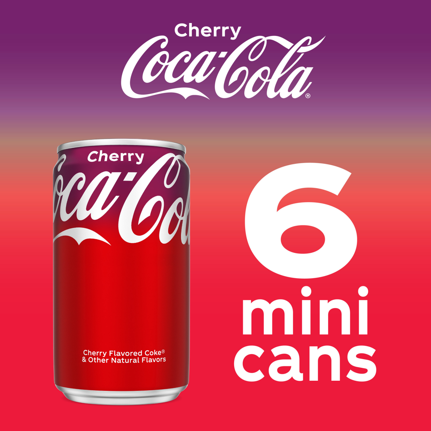 slide 2 of 5, Coca-Cola Cherry Soda Soft Drink, 7.5 fl oz, 6 Pack, 6 ct; 7.5 fl oz