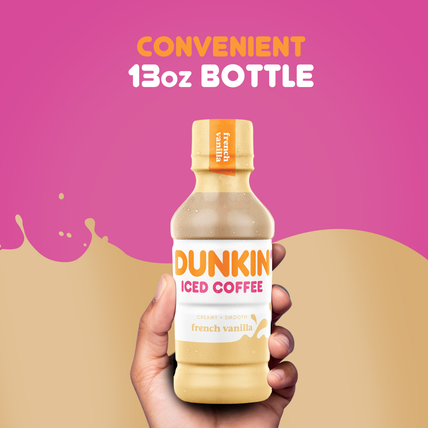 slide 2 of 8, Dunkin' French Vanilla Iced Coffee Bottle, 13.7 fl oz, 13.7 fl oz