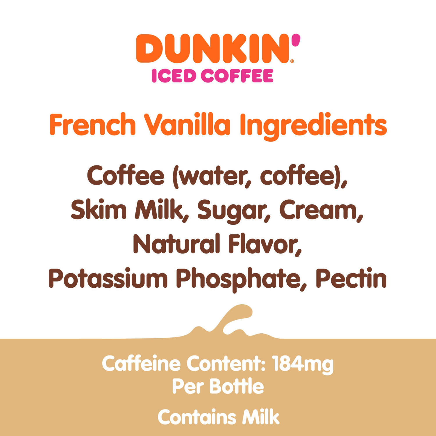 slide 6 of 8, Dunkin' French Vanilla Iced Coffee Bottle, 13.7 fl oz, 13.7 fl oz