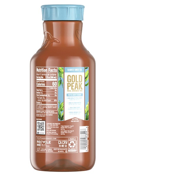 slide 5 of 9, Gold Peak Slightly Sweet Tea Bottle- 52 fl oz, 52 fl oz