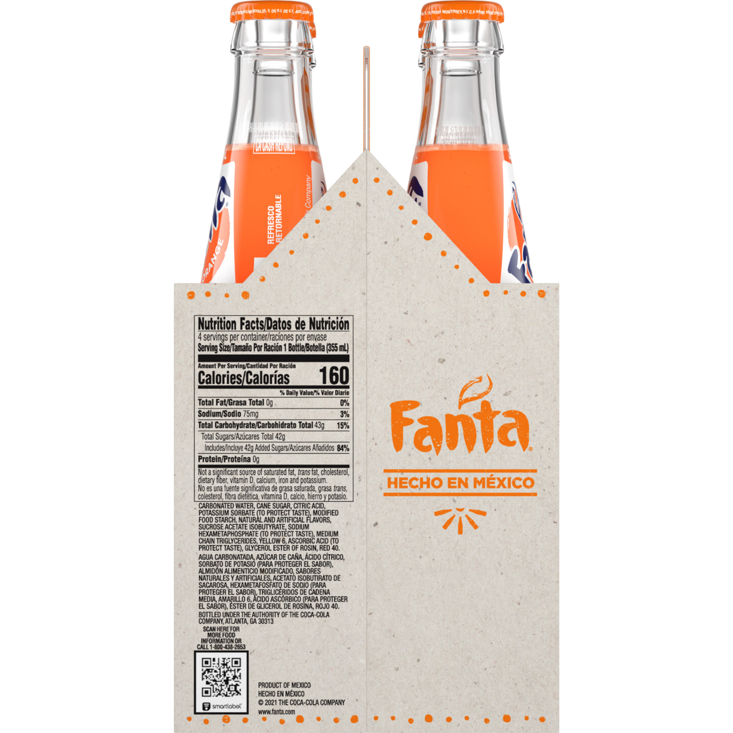 slide 4 of 7, Fanta Orange Mexico Glass Bottles, 355 mL, 4 Pack, 4 ct; 12 oz